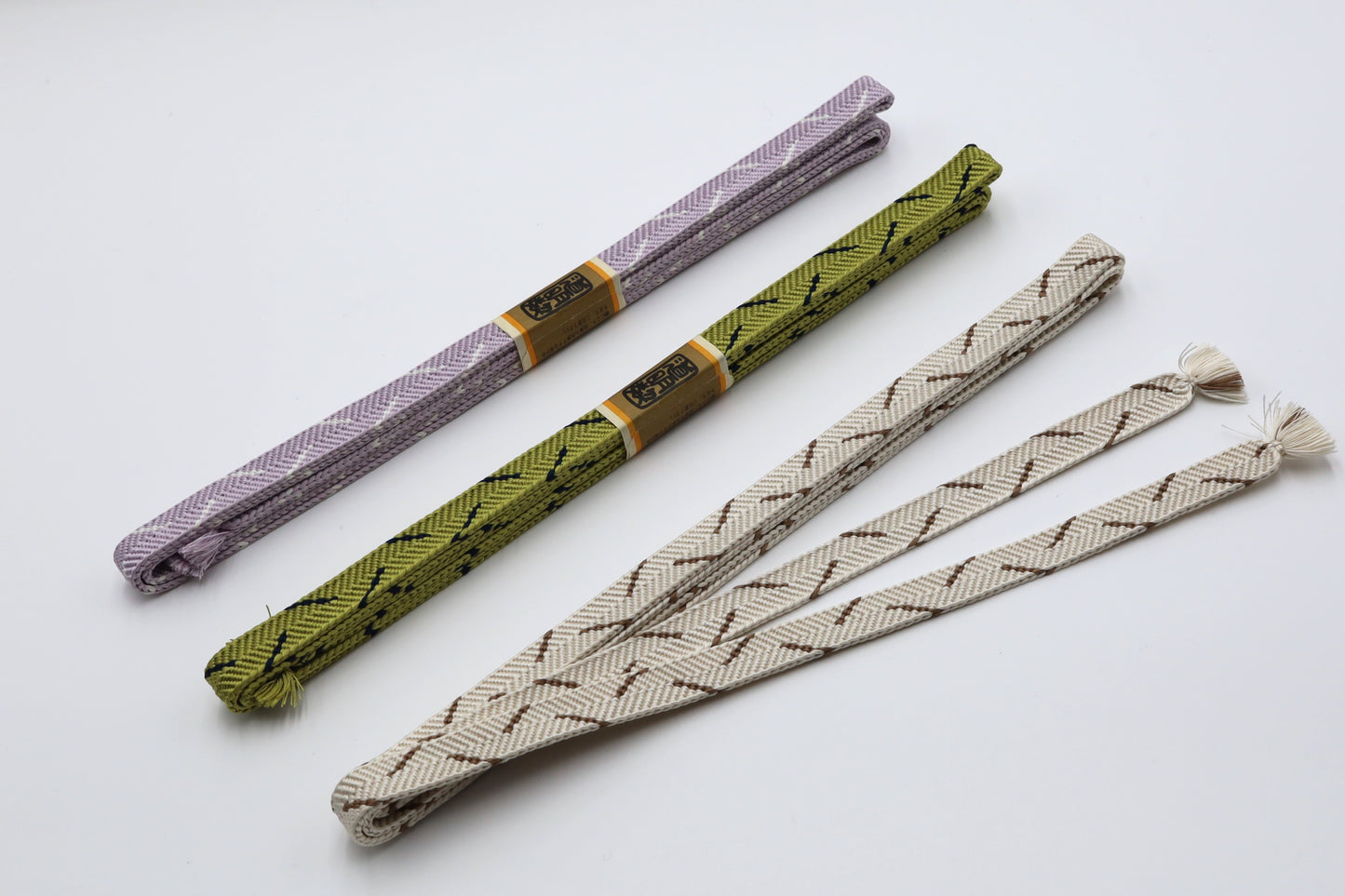 笹浪組 三分紐 黄緑〈帯留め用三分紐〉