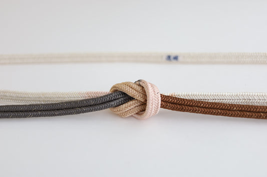 冠組 両手先段 グレー・茶〈帯締め〉