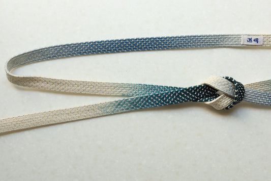 高麗組「波の緒」紺・青(銀糸)〈帯締め〉