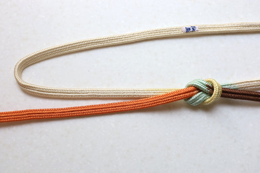 Crown set both ends brown/vermillion <Obijime>