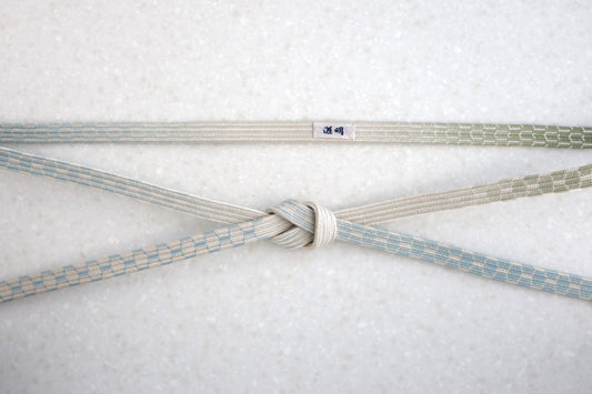 亀甲組 浅葱・緑 コンテンポラリーシリーズ2025.1〈帯締め〉