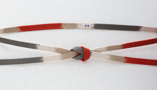 高麗組 段染 朱・皂色〈帯締め〉