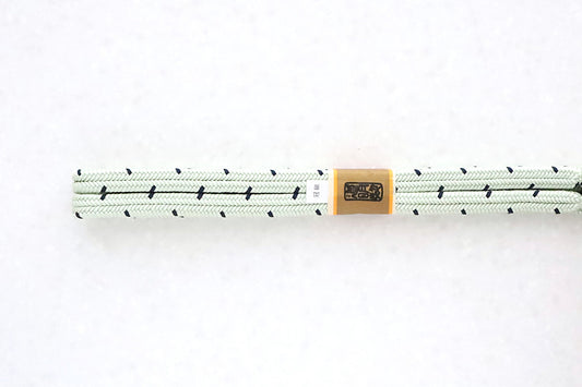 冠組　ごま柄　白緑地に藍色柄〈帯締め〉3月頒布品