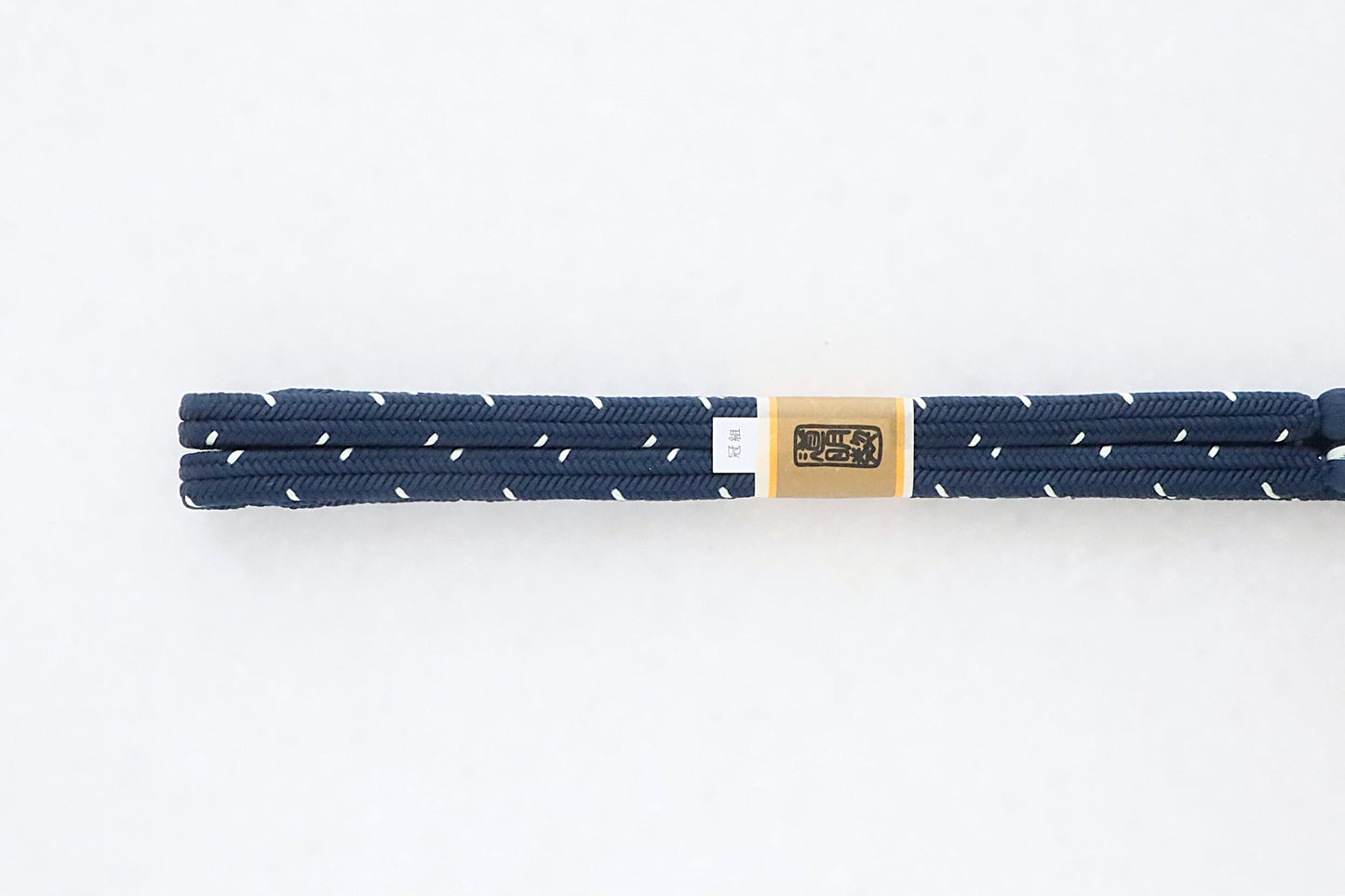 冠組　ごま柄　藍色地に白緑柄〈帯締め〉3月頒布品