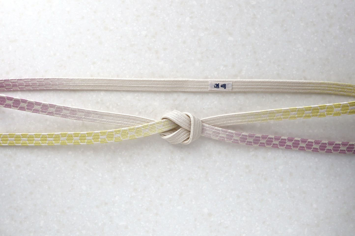 亀甲組　二色暈し　紫・黄〈帯締め〉4月頒布品