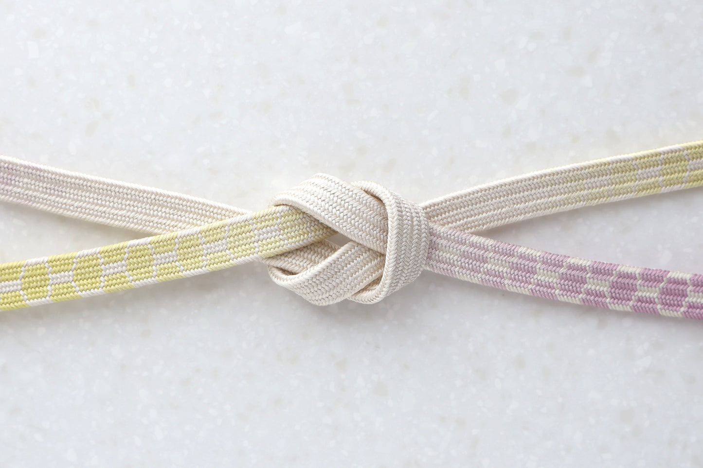 亀甲組　二色暈し　紫・黄〈帯締め〉4月頒布品