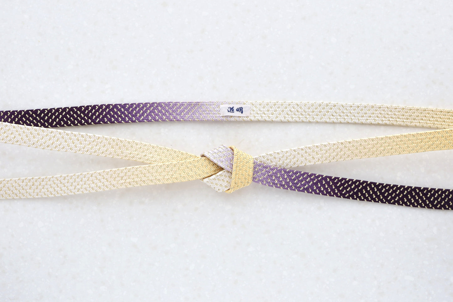 高麗組「波の緒」紫・薄黄(金糸)〈帯締め〉