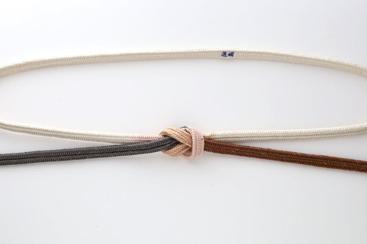 冠組 両手先段 グレー・茶〈帯締め〉