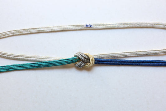 冠組 両手先段 青・青緑〈帯締め〉