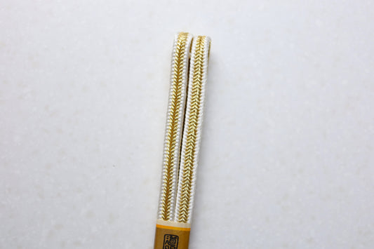 Kammuri-gumi, platinum striped pattern (gold thread in the center) <Obi-jime>