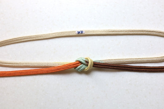 Crown set both ends brown/vermillion <Obijime>