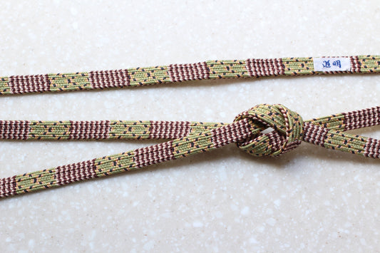 四間二枚組「戸帳」本科(緑)〈帯締め〉